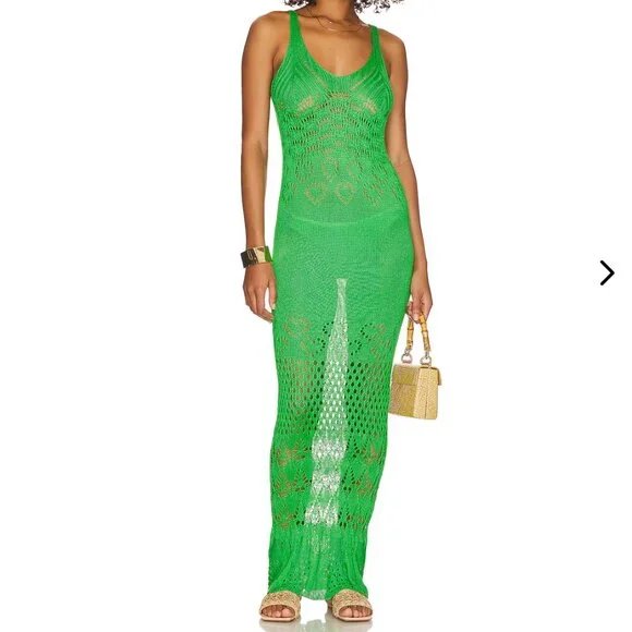 NWOT Revolve Beach Riot Tracy Dress in Island Green Swim Coverup - Picture 4 of 8